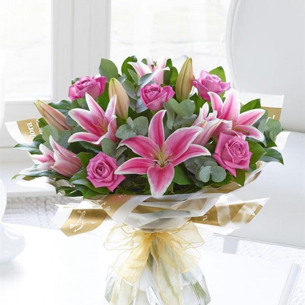 Rose And Lily Hand Tied